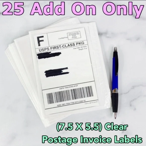 25 (7.5 X 5.5) Postage Invoice, Package Slip, Label Cover Pocket PRICE IS FIRM - Picture 5 of 8